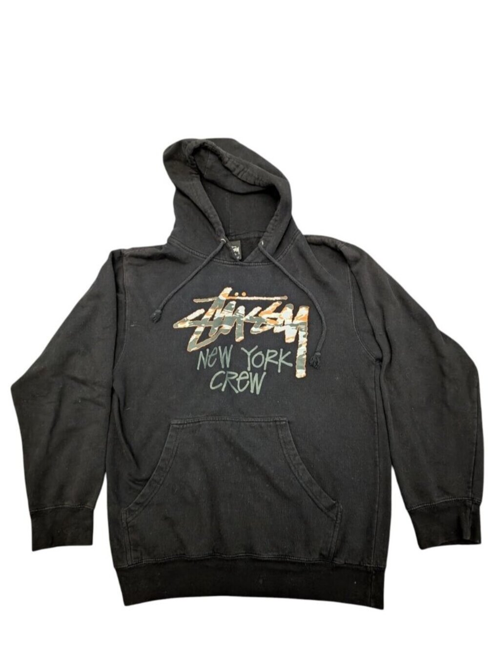 STUSSY New York Crew Black Graphic Hoodie Pull over